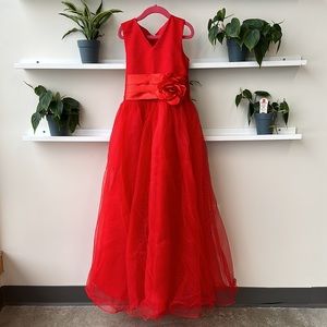 Girls V-Neck Formal Red Dress - NWOT